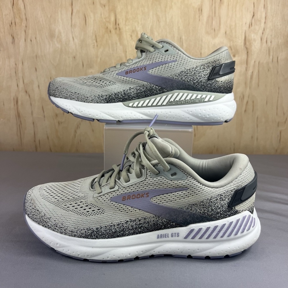 Brooks Ariel GTS 24 Womens Sz 10 Gray White Support Running Shoes 1204141B080